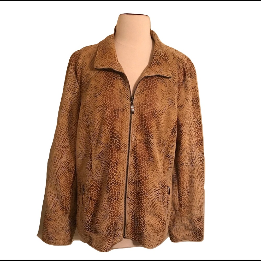 Dialogue Brown Faux Snake Jacket